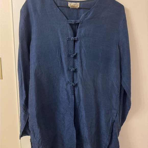 Blue Silk Top - Picture 1 of 3